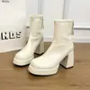 2026 Novas Botas de Cano Curto Elásticas Slim de Salto Alto Estilo Francês para Mulheres, Botas Chelsea com Sola Grossa para Outono e Primavera para Mulheres Baixas