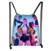 Nova Bolsa de Cordão Estilo Demon Slayer para Meninas, Bolsa de Armazenamento Grande com Cordão para Crianças, Mochila Grande Portátil para Uso Externo Atacado