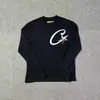 Camiseta Masculina de Manga Longa Europeia e Americana Transfronteiriça, Algodão Puro, Gola Redonda, Corte Solto, Casual, Marca Tendência, Top Estampado, Novo Estilo Primavera/Outono