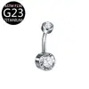 Nuevo Modelo Transfronterizo G23 Aleación de Titanio Rosca Interna Piercing de Ombligo Estilo Cilíndrico con Incrustación de Circonita F136 Joyería para Piercing Anillo de Ombligo