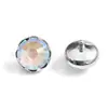 Brincos Cravejados de Cristal Tcheco com Borda Serrilhada Revestida de Titânio F136, Piercing de Umbigo, Joias para Piercing de Liga de Titânio G23, Piercing de Língua