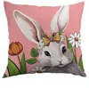 Fronha de Almofada Rosa Tulipa Ovo Coelho Popular da Páscoa da Temu Pode Ser Personalizada para a Temporada Festiva