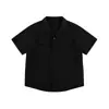 Camisa de Trabalho Funcional de Manga Curta Estilosa e Cool Estilo Hong Kong para Homens, Blusa Cardigan Casual Bonita 2026, Camisa Lisa Estilo Hong Kong