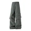 Pantalones de Trabajo Modernos Estilo Americano para Hombre, Pantalones Casuales con Múltiples Bolsillos, Tejido de Malla Compuesta de Chenilla, Modelo Primavera/Verano, Talla Grande L