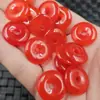 Fivela de ágata vermelha jade pingente de jade Calcedônia vermelha Pulseira de fivela de dinheiro de jade colar brincos grampo de cabelo Pingente de joia