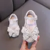 Zapatos de princesa para niñas, nueva colección de otoño 2026, zapatos individuales brillantes para niñas pequeñas, zapatos de baile de rendimiento con lazo para bebés