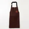 Avental doméstico à prova d'água e resistente a óleo, avental de cozinha para cozinhar, resistente a manchas, com alça de pescoço e bolsos, uniforme de trabalho para catering no atacado