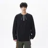NASA SOBRE Camiseta de manga larga con media cremallera estilo americano para hombre, marca de moda para primavera y otoño, top pullover casual holgado para adolescentes