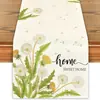 Amazon Primavera Pintura con Tinta Acuarela Flor Bandera de Mesa Mantel Hogar Sala de Estar Mesa de Comedor Interior Exterior Decoración Festiva Bandera de Mesa