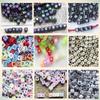 Cuentas Cuadradas para Letras DIY 6*6mm Fondo Blanco Letras Negras Acrílico Material para Joyería y Cuentas 100 Piezas/Paquete