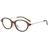 Armações de Óculos Oval Retrô Ultraleves em Tartaruga Lisa Podem Ser Combinadas com Óculos de Grau Artísticos Estilo Nerd para Mulheres
