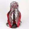 Pañuelo Cuadrado de 90*90 cm con Estampado Paisley, Pañuelo de Seda Sintética para Mujer, Chal de Bloques de Color Co, Rayas Simples Estilo Europeo y Americano, Transfronterizo