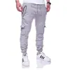 2022 ebay Primavera y Otoño Europeos y Americanos Nuevos Pantalones de Fitness para Hombre Pantalones Deportivos Rayados Plisados Pantalones Casuales para Hombre WISH