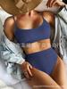 Glory Swimwear Comercio Exterior Nuevo Bikini Sexy Tela de Ola Color Sólido Traje de Baño Dividido para Mujeres 2023bikini