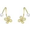 Pendientes de Flor Pequeña Lindos Dulces de Verano Frescos Diseño de Nicho Pendientes de Aguja de Plata 925 Combinan con Todo Diariamente