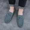 Zapatos Doudou Zapatos de Hombre Estilo Nuevo Primavera 2025 Suela Suave Perezosa Zapatos sin Cordones Gorro Zapatos de Hombre para Conducir Casuales Zapatos de Cuero