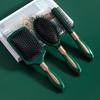 Fábrica Direct nova almofada de ar pente verde escuro airbag pente cabelo encaracolado costela pente estudante cacheado cabeleireiro pente beleza pente