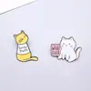 [Promoção] Broche de Gato Animal de Desenho Animado Inglês Insígnia Fofa Transfronteiriça Pino de Tartaruga Metálico Esmaltado