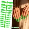 Uñas Postizas Wearable de Punta Larga Estilo Europeo y Americano para Comercio Exterior, Puntas de Uñas Falsas de Color Sólido Simples, Uñas Removibles de Alta Calidad