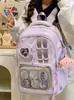 Mochila Fofa para Estudante Universitário, Mochila Escolar Estilo Universitário, Mochila Simples de Cor Sólida para Ensino Fundamental, Bolsa de Ombro Feminina