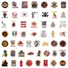50 peças não repetem adesivos decorativos de grafite de bombeiro para saudações, capas de celular, malas, geladeiras, computadores, guitarras