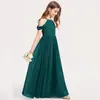 Vestido Chiffon Novo Estilo para Performance de Piano de Meninas, Vestido para Performance de Orquestra, Vestido Longo para Competição de Violino, Primavera