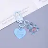 Llavero de Oso Transparente de Gelatina Colgante Pequeño Transparente Lindo Etiqueta de Corazón Accesorio DIY Encanto de Macarrón