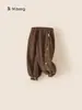 Pantalones Joggers de Pana Acolchados Engrosados Bangxuan Ropa Infantil Invierno Niños Pequeños Niñas Sueltos Cómodos Pantalones de Invierno para Niños