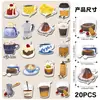20 Piezas de Imanes de Refrigerador Suaves Magnéticos Originales de Café con Decoraciones Impermeables de Dibujos Animados con Postres, Bebidas y Combinaciones de Comida