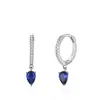 Pendientes de estilo sencillo con forma de serpiente y gota de agua azul zafiro en plata esterlina S925, estilo europeo y americano, con personalidad de moda, joyería vintage.
