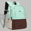 Mochila para estudiantes mujeres, mochila ligera de gran capacidad estilo coreano para laptop, bolsa de viaje ligera de moda con bloques de color
