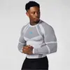 Camiseta de Fitness Cross-Border YOUNGAL Ajustada Masculina Top Esportivo para Treino Secagem Rápida Alta Elasticidade GYMSHARK