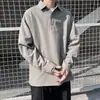 Camisa tipo polo de manga larga para hombre, moderna y elegante, con cuello de solapa, adecuada para uso casual, versátil, versión coreana 2026, top de moda de otoño