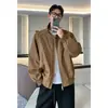 Jaqueta de outono, estilo retrô, novo design versátil, com zíper, gola alta, top casual masculino, jaqueta masculina