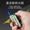 Encendedor de metal de llama azul directa de alta calidad a prueba de viento impresión personalizada publicidad creativa encendedor desechable lote