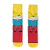 Meias Masculinas Personalizadas de Desenho Animado para Fornecimento Transfronteiriço de Anime, Meias Masculinas de Algodão Penteado, Meias de Skateboard de Comprimento Médio com Estampas de Animais