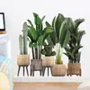 Br66603 Planta Tropical Hoja de Plátano Cactus en Maceta Pegatina de Pared Autoadhesiva Decoración para Sala de Estar Dormitorio Baño