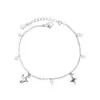 Exquisita Pulsera de Borla de Zircón Estrella de Cuatro Puntas Serie Mori Rojo de Internet Mismo Diseño de Nicho Sentido Pulsera de Estrella con Incrustaciones de Diamantes