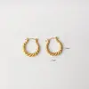 Brincos de Argola de Aço Inoxidável e Aço Titânio Europeus e Americanos Cruzados, Moda, Design Personalizado Versátil, Atacado