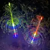 Luz decorativa de ambiente movida a energia solar LED fibra óptica água-viva à prova d'água externa pátio jardim área de villa luz de estaca de solo fábrica