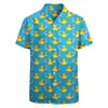 Camisa casual de vacaciones para hombre con estampado, manga corta, cuello, fábrica, verano