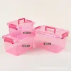 Caixa Organizadora de Plástico Transparente Brinquedo de Blocos de Montar Armazenamento de Lanches Conjunto de 3 Peças Caixa Organizadora Caixa de Armazenamento