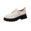 Zapatos de piel auténtica con cordones para mujer, primavera 2025, nuevos zapatos de estilo británico de la Academia, zapatos de una sola capa, mocasines de plataforma.