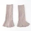 Diseño estilo miu sentido del diseño calentadores de piernas de punto trenzado calcetines holgados de punto con botón look en capas calentadores para pantorrilla con abertura adelgazantes