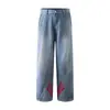 Jeans de moda retro 2025 con inserciones de cincha y tres rayas para hombre, estilo americano recto, pierna ancha, casual, corte bootcut