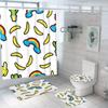 Suministro de Fabricantes Cortina de Ducha para Baño Impermeable de Poliéster 3D Simple Cuatro Piezas Impresión Digital DIY Impermeable y Antimoho
