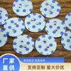 Botones de lunares azules de dibujos animados de alta transparencia con dos agujeros para apliques DIY hechos a mano, botones pequeños decorativos para ropa infantil, arte