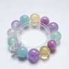 [Elegante y Elegante] Pulsera de Cristal de Lavanda Natural para Mujer, Pulsera Versátil de Cristal de Limón y Aguamarina al por Mayor