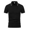 Camisa polo de manga corta con logo estampado, ropa de trabajo versátil tanto para hombres como para mujeres, 230 gramos, hilo doble 40's Sorona