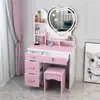Tocador minimalista moderno para dormitorio, tocador pequeño con espejo para apartamentos de alquiler, escritorio de maquillaje de princesa